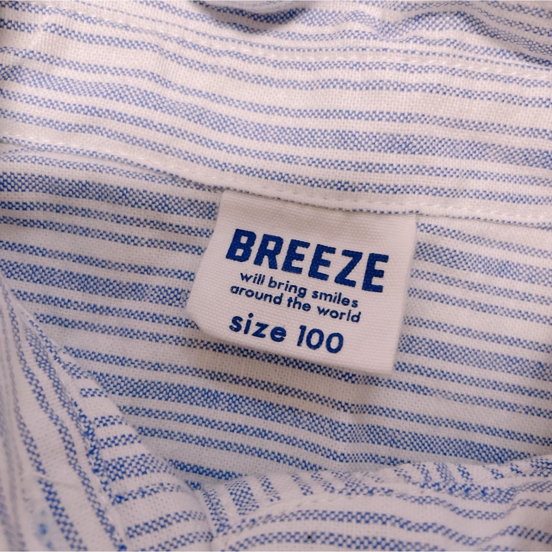 BREEZE(ブリーズ)の【美品】BREEZEシャツワンピース100サイズ キッズ/ベビー/マタニティのキッズ服女の子用(90cm~)(ワンピース)の商品写真