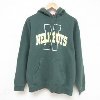 L★古着 長袖 スウェット パーカー メンズ NELK BOYS 濃緑 グリーン 23dec18 中古 スエット トレーナー トップス(パーカー)