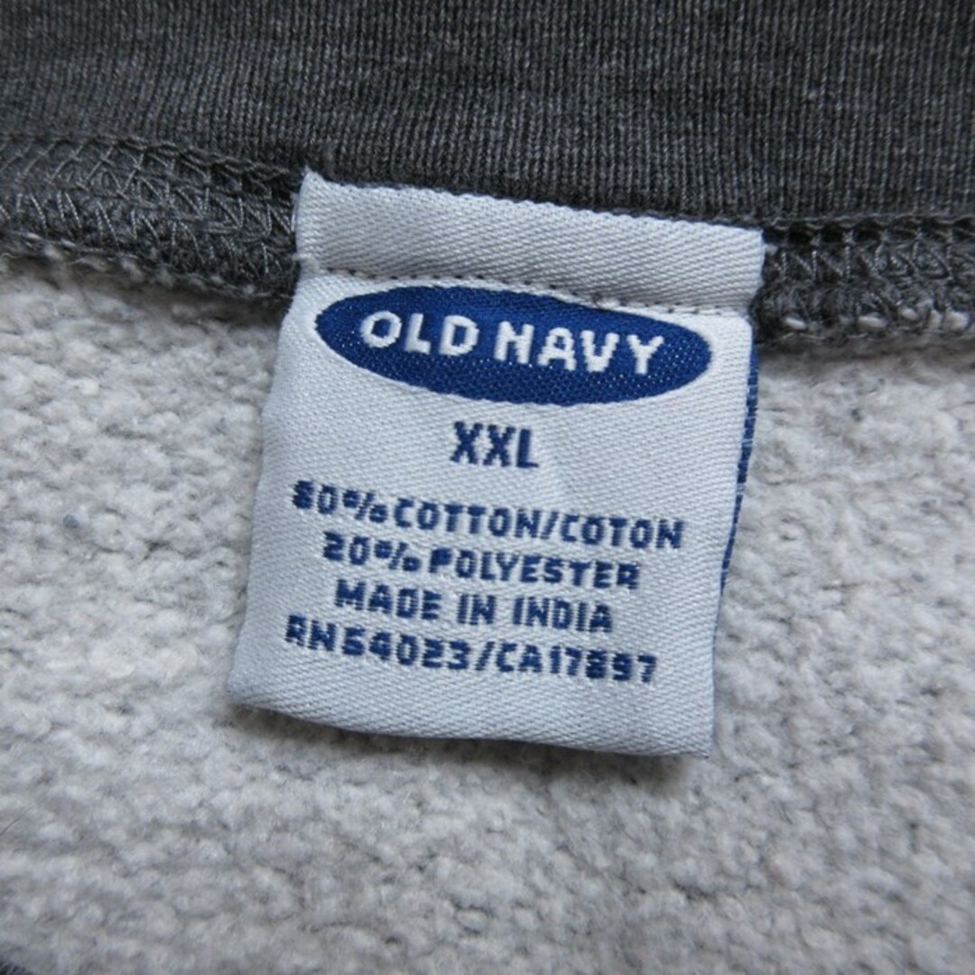 Old Navy(オールドネイビー)のXL★古着 オールドネイビー OLD NAVY 長袖 スウェット メンズ 00年代 00s ビッグロゴ 大きいサイズ クルーネック 濃グレー 霜降り 23dec19 中古 スエット トレーナー トップス メンズのトップス(パーカー)の商品写真