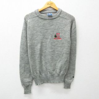 チャンピオン(Champion)のM★古着 チャンピオン champion 長袖 セーター メンズ 90年代 90s オハイオ クルーネック グレー 霜降り 23dec11 中古 ニット トップス(ニット/セーター)