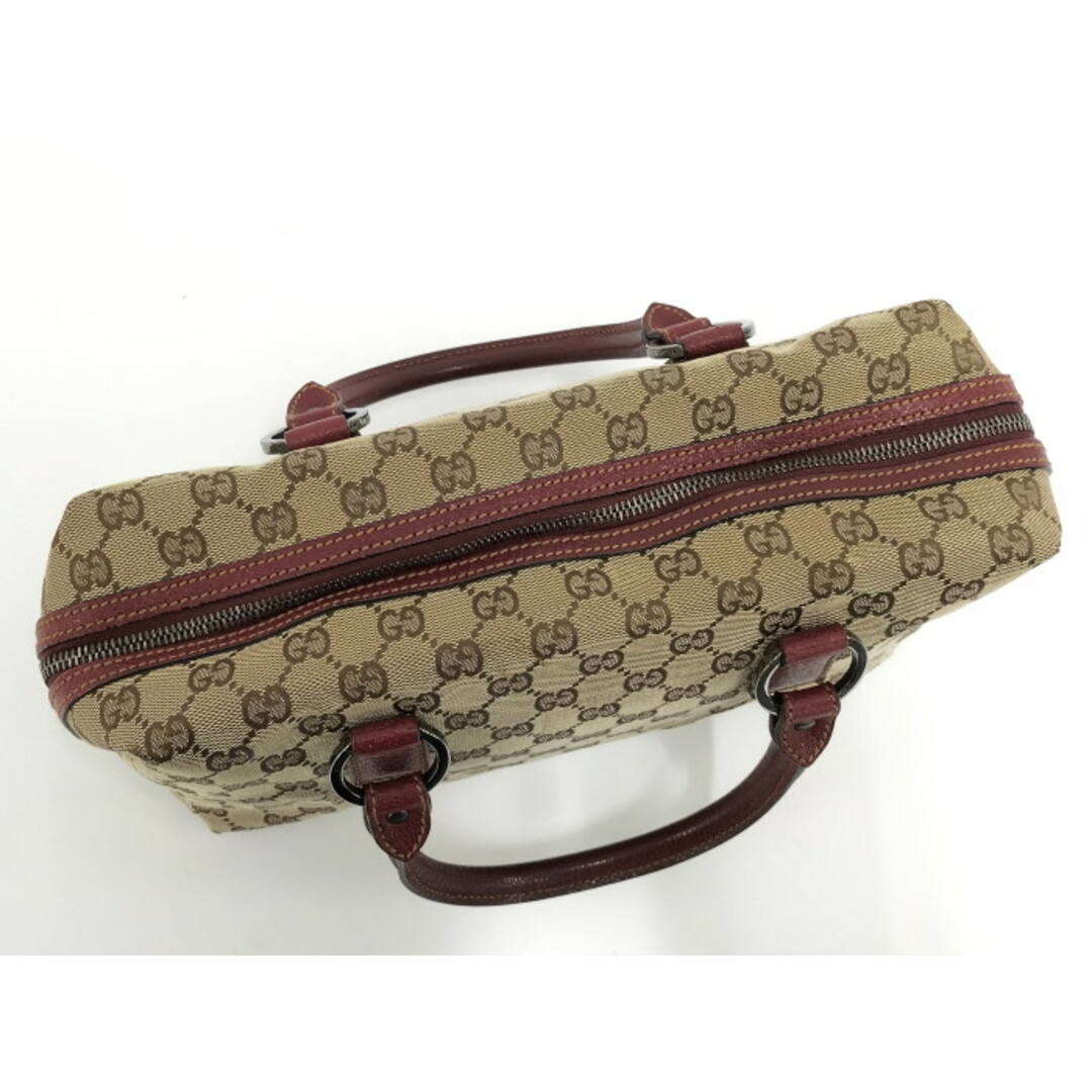 Gucci(グッチ)のGUCCI ハンドバッグ GGキャンバス ブラウン ベージュ レッド レディースのバッグ(ハンドバッグ)の商品写真