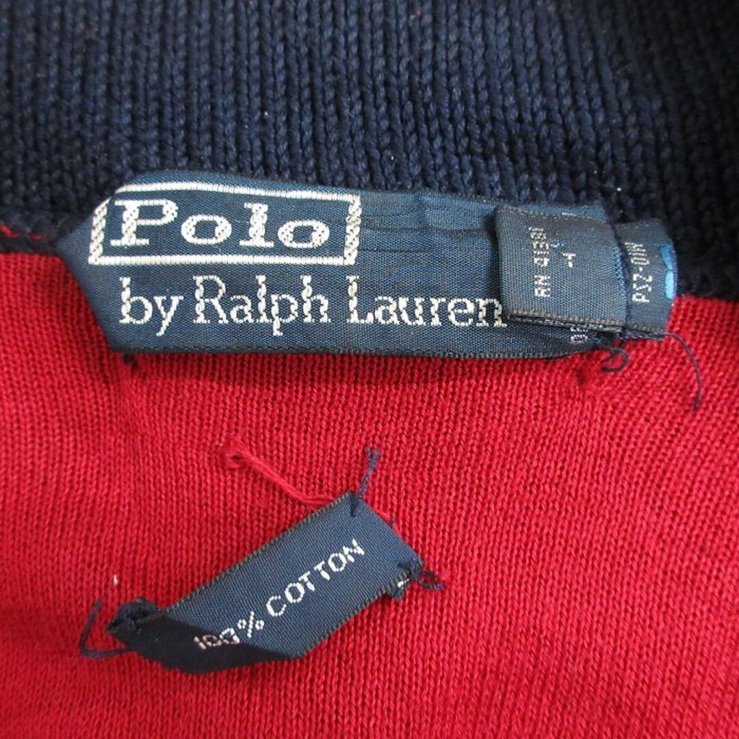 Ralph Lauren(ラルフローレン)のL★古着 ラルフローレン Ralph Lauren 長袖 ブランド セーター メンズ 90年代 90s ショールカラー コットン 紺 ネイビー 23dec19 中古 ニット トップス メンズのトップス(ニット/セーター)の商品写真