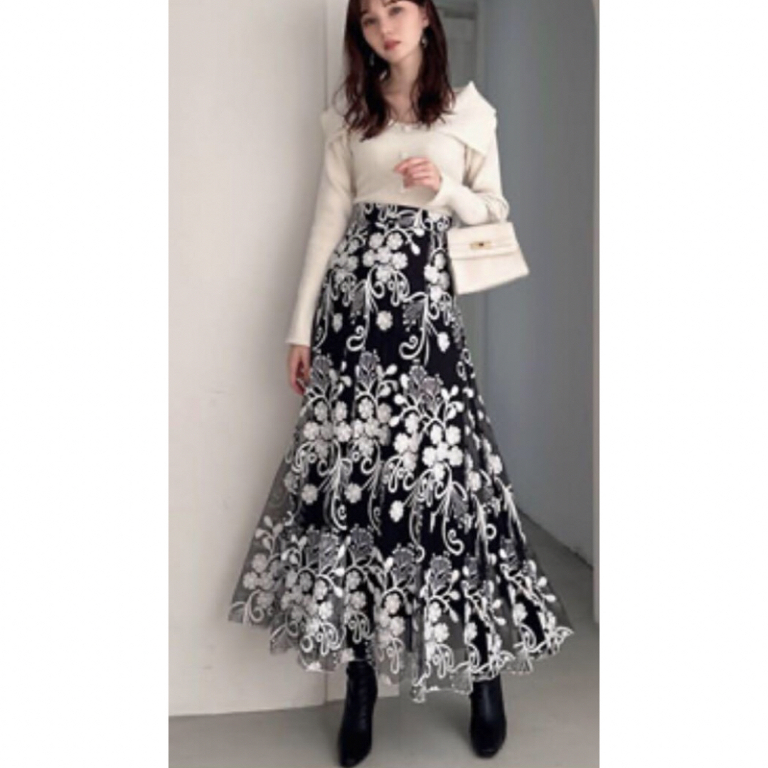 GRL(グレイル)のグレイル　花柄刺繍レースマーメイドスカート レディースのスカート(ロングスカート)の商品写真