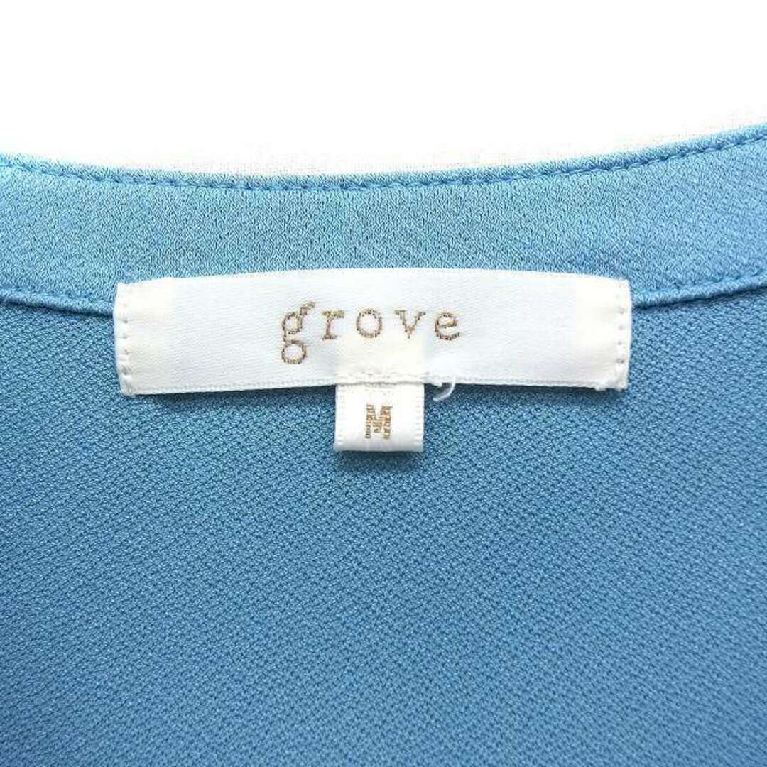 grove(グローブ)のグローブ grove タックインシャツ ブラウス 七分袖 無地 M ライトブルー レディースのトップス(その他)の商品写真