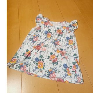 ニシマツヤ(西松屋)のUSED美品☆花柄ノースリーブワンピースチュニック80cm(ワンピース)