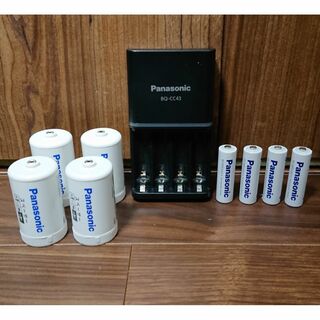 パナソニック(Panasonic)のPanasonic パナソニック エネループ 充電器＋単3充電池＋スペーサ 新品(防災関連グッズ)