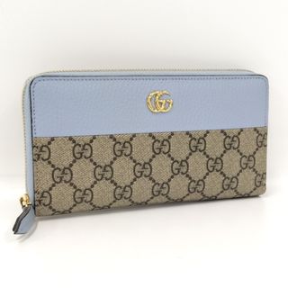 グッチ(Gucci)のGUCCI ラウンドファスナー 長財布 GGマーモント レザー PVC(財布)