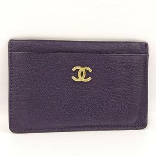 シャネル(CHANEL)のCHANEL パスケース ココマーク レザー パープル(コインケース)