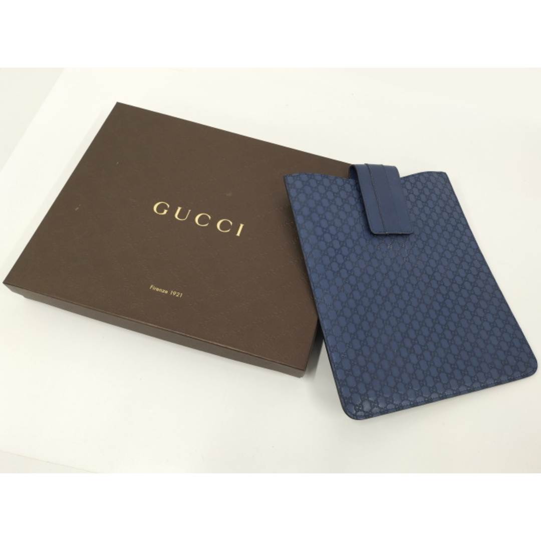 Gucci(グッチ)のGUCCI iPadケース マイクログッチ シマ レザー ブルー 256575 レディースのファッション小物(その他)の商品写真