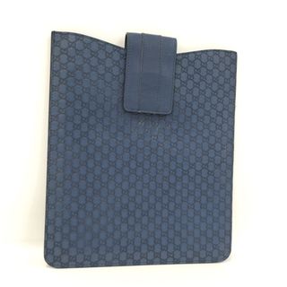 グッチ(Gucci)のGUCCI iPadケース マイクログッチ シマ レザー ブルー 256575(その他)