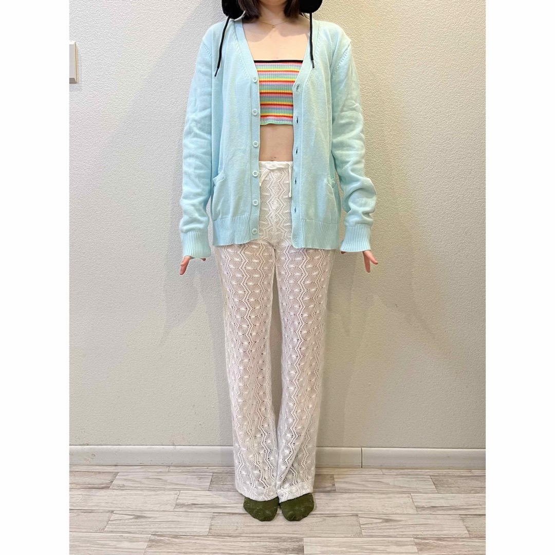 4/2迄☆vintage ice blue long cardigan レディースのトップス(カーディガン)の商品写真