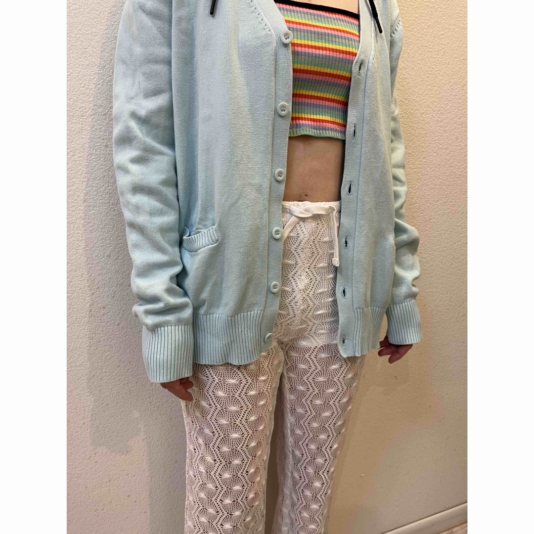 4/2迄☆vintage ice blue long cardigan レディースのトップス(カーディガン)の商品写真