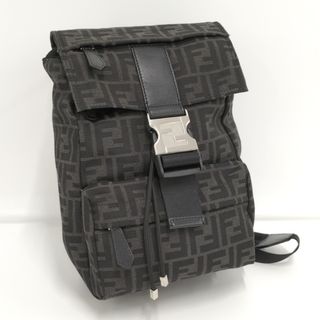 フェンディ(FENDI)のFENDI フェンディネス スモール バックパック キャンバス ブラック グレー(リュック/バックパック)