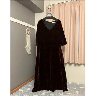 マウジー(moussy)のMOUSSY ベロアマキシワンピース(ロングワンピース/マキシワンピース)