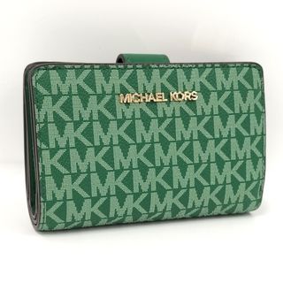 マイケルコース(Michael Kors)のMICHAEL KORS 二つ折り財布 PVCコーティング グリーン(財布)