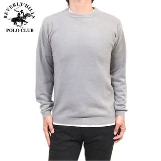 BEVERLY HILLS POLO CLUB（BHPC） - 新品正規 Ｍ ビバリーヒルズポロクラブ カシミアタッチ プレーン セーター 薄手