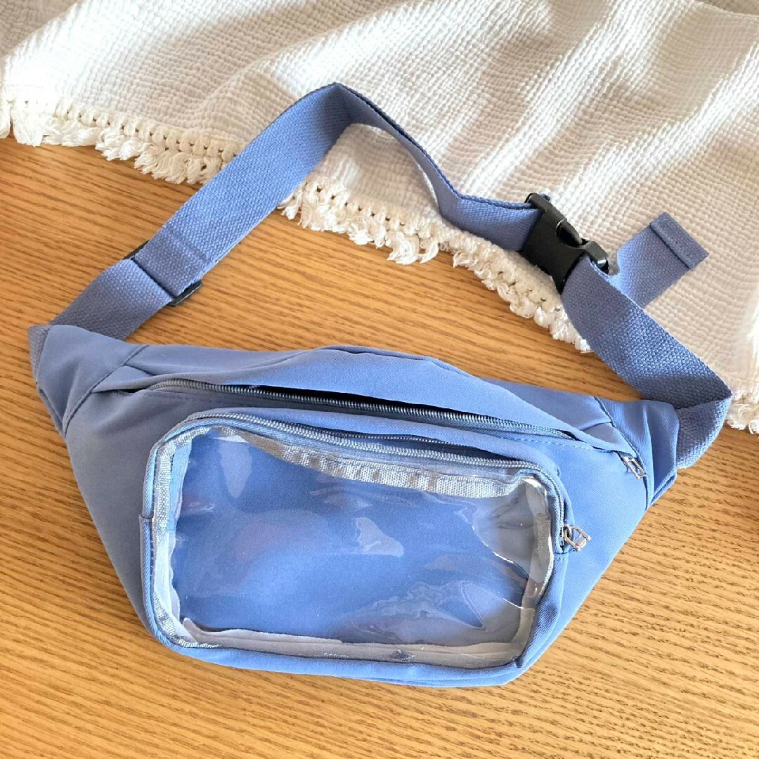 ボディバッグ 痛バッグ ブルー 青  推し活 韓国 斜めがけ 痛バ  推し レディースのバッグ(ボディバッグ/ウエストポーチ)の商品写真