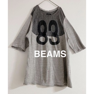 ビームス(BEAMS)のBEAMS ビームス 5分袖 コットン ロゴTシャツ 美品(Tシャツ/カットソー(半袖/袖なし))