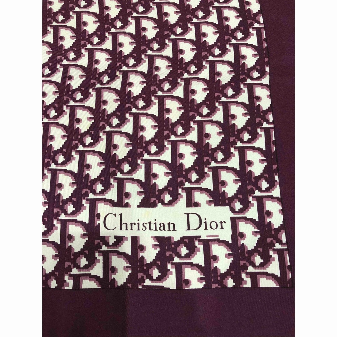 クリスチャンディオール　スカーフ　トロッターシルクボルドー♥️ ロゴグラム