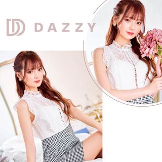 デイジーストア(dazzy store)のキャバ嬢　ギンガムチェックフリルレースタイトミニドレスM(ミニドレス)