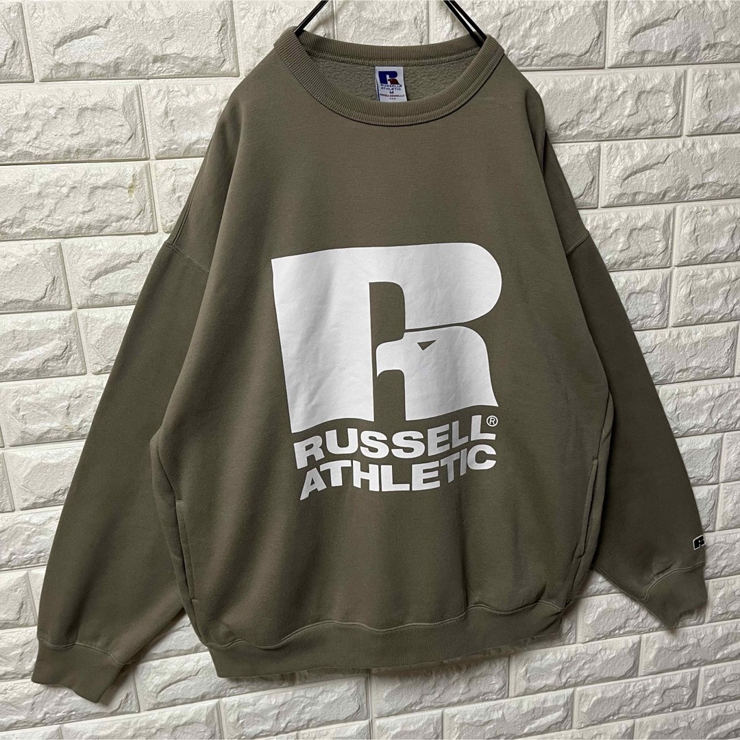 COOTIE(クーティー)の【COOTIE x RUSSEL ATHLETIC】スウェット デカロゴ カーキ メンズのトップス(スウェット)の商品写真