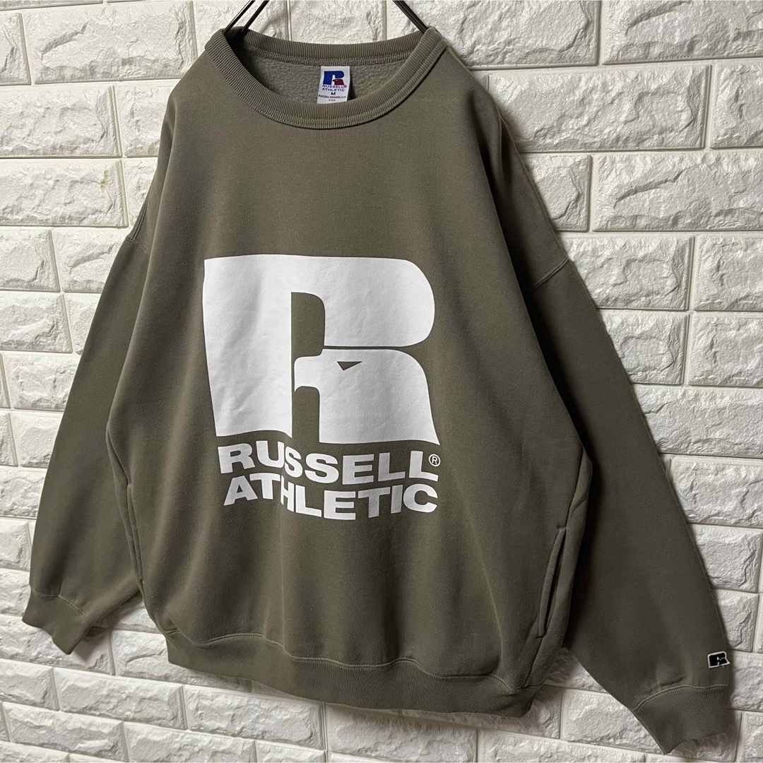 COOTIE(クーティー)の【COOTIE x RUSSEL ATHLETIC】スウェット デカロゴ カーキ メンズのトップス(スウェット)の商品写真