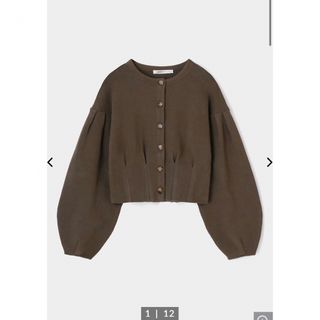 moussy - ウエストタックカーディガン　クロップド　グレージュ　ショート