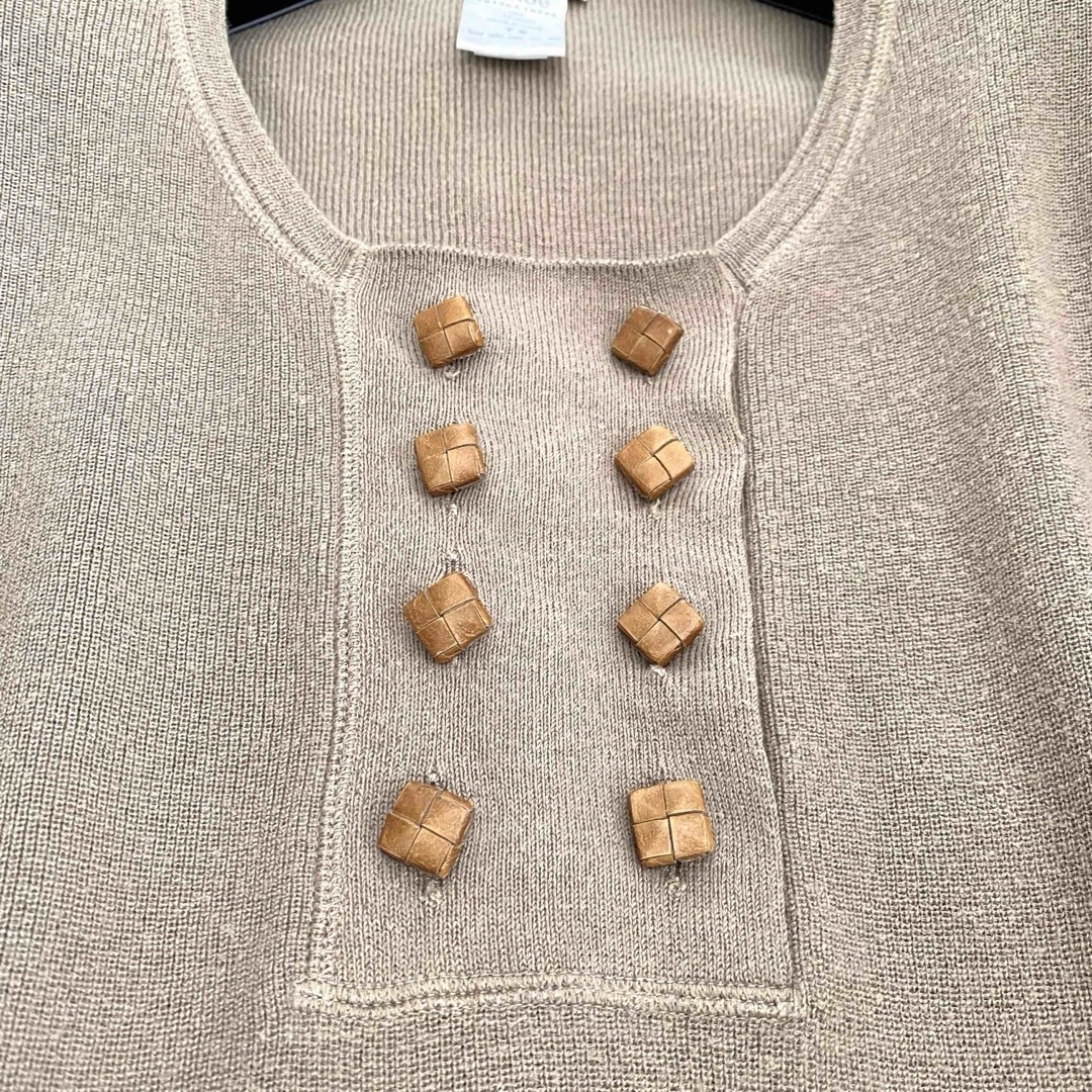 Chloe(クロエ)のクロエ エルボーパッチ ウッドボタン ウール コットン ニット セーター TS レディースのトップス(ニット/セーター)の商品写真