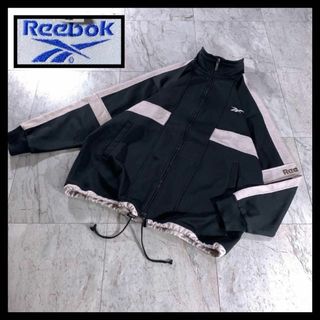 リーボック(Reebok)の00s 古着 reebok トラックジャケット ジャージ 黒 白 y2k L(ジャージ)