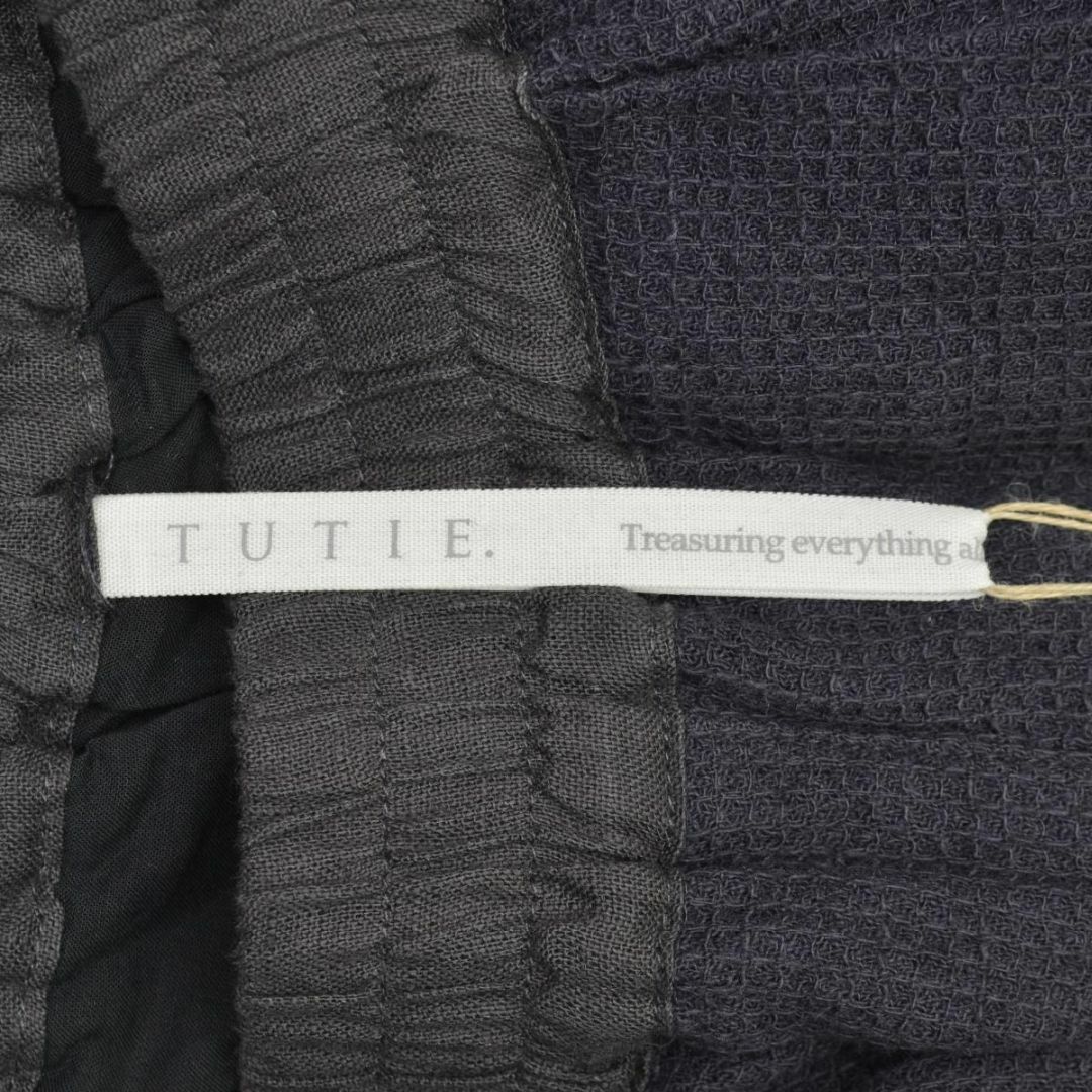 【TUTIE.】リネンコットン 切替 イージークロップドパンツ レディースのパンツ(クロップドパンツ)の商品写真