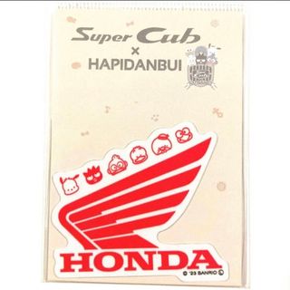 ホンダ(ホンダ)のはぴだんぶい × スーパーカブ  ダイカットステッカー ロゴ　HONDAウィング(ステッカー)