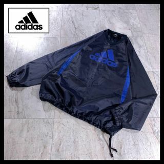 アディダス(adidas)の00s 古着 adidas ナイロン プルオーバー ピステ ネイビー 青 L(ナイロンジャケット)