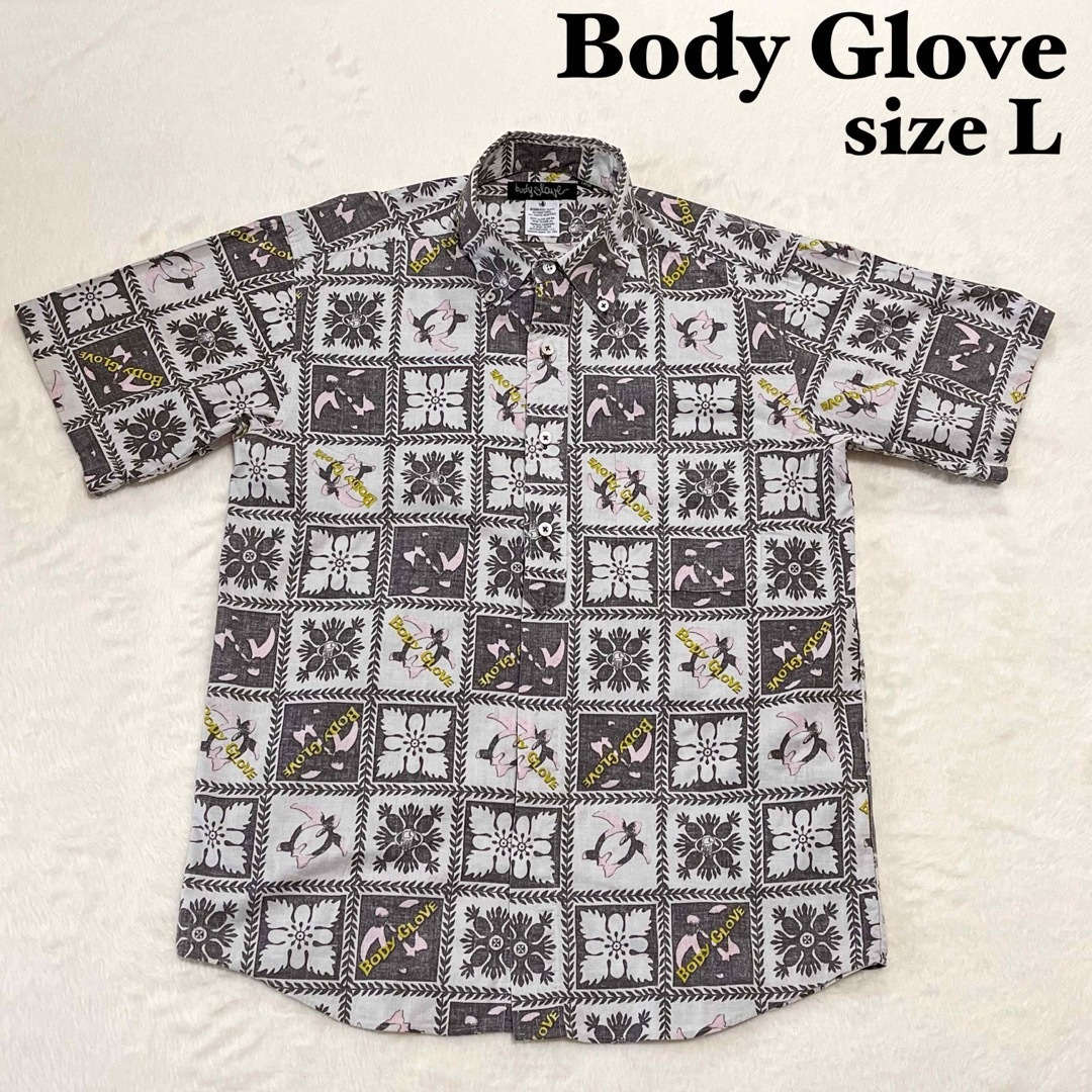 Body Glove(ボディーグローヴ)の【美品】ボディーグローブ　半袖ボタンダウンシャツ　海亀柄　コットン100%  L メンズのトップス(シャツ)の商品写真