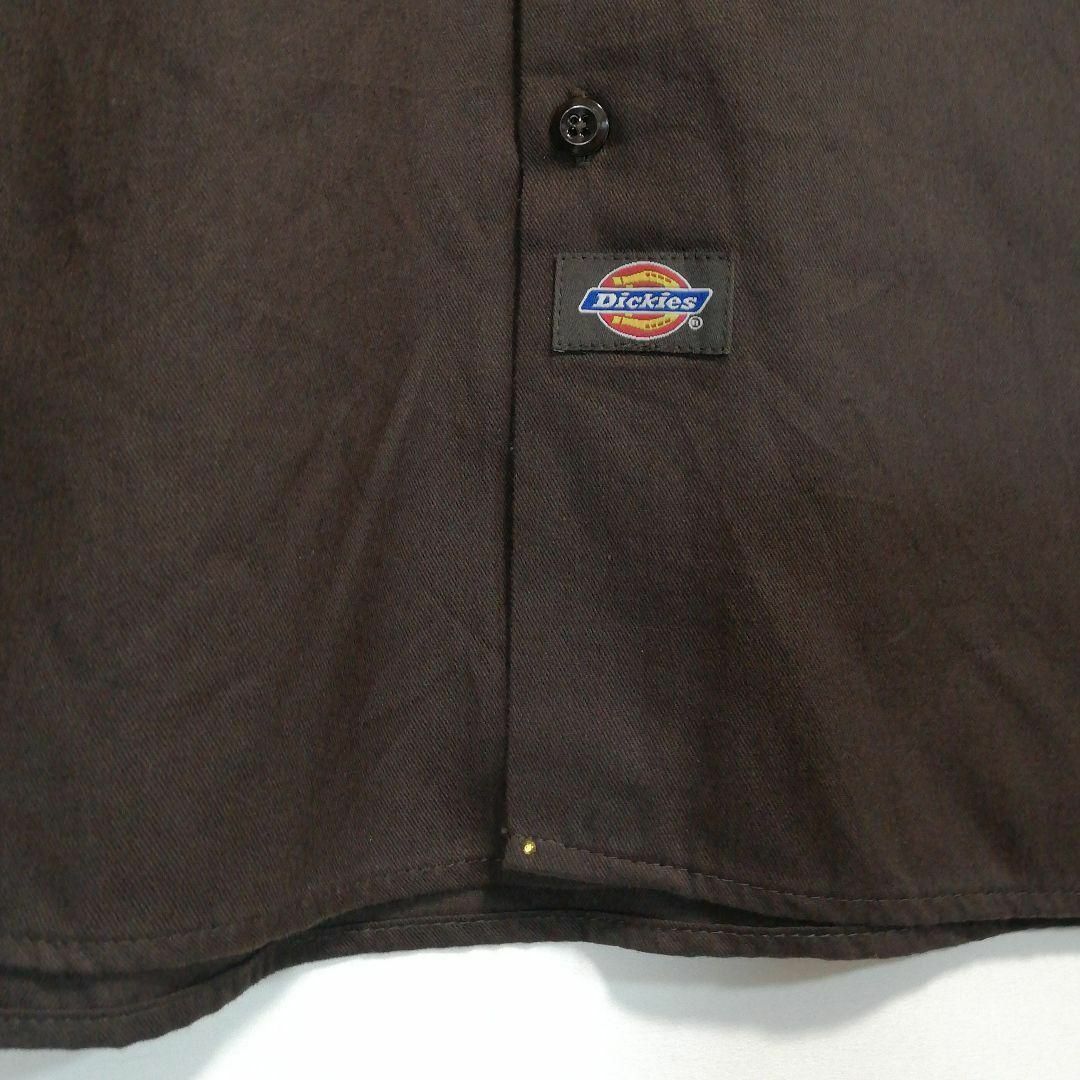 Dickies(ディッキーズ)のDickies ゴールド刺繍 ワッペン 長袖シャツ ブラウン ディッキーズ 茶色 メンズのトップス(シャツ)の商品写真