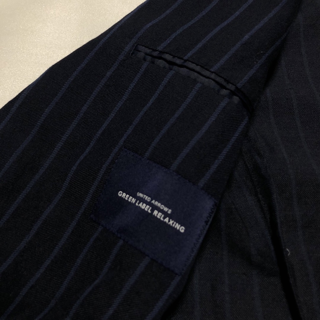 UNITED ARROWS green label relaxing(ユナイテッドアローズグリーンレーベルリラクシング)の【極美品】GLR ユナイテッドアローズ サマーウール混リネンジャケット 44 紺 メンズのジャケット/アウター(テーラードジャケット)の商品写真