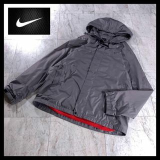 ナイキ(NIKE)の00s NIKE テック ナイロン ジップ パーカー グレー y2k フェード(ナイロンジャケット)