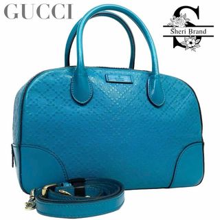 グッチ(Gucci)のGUCCI ディアマンテ 2way ショルダーバッグ レザー ブルー レディース(ショルダーバッグ)