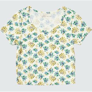 ユニクロ(UNIQLO)の【新品未使用】UNIQLO PAUL&J 花柄グラフィックTシャツ XSサイズ(Tシャツ(半袖/袖なし))