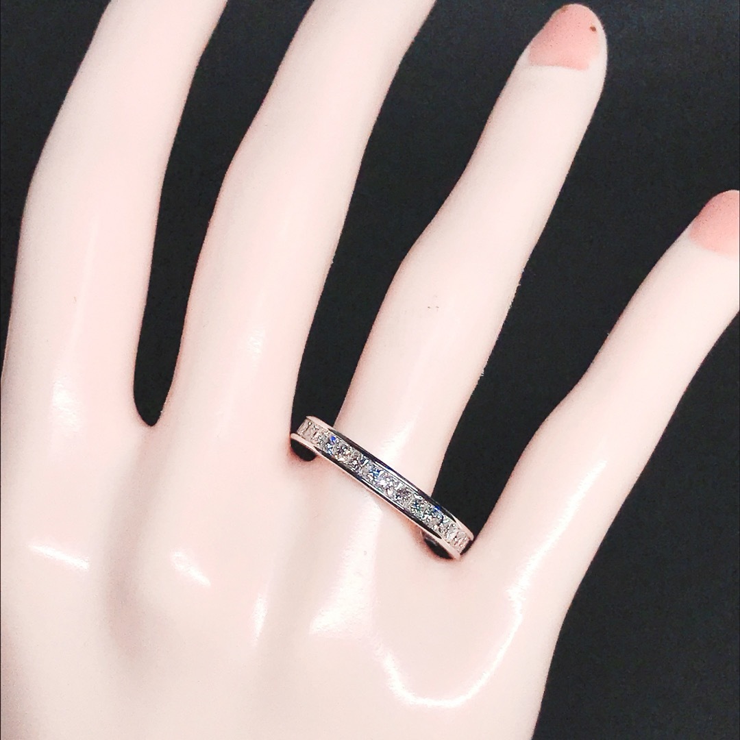 2.00ct プリンセスカット フルエタニティ ダイヤモンドリング K18WG レディースのアクセサリー(リング(指輪))の商品写真