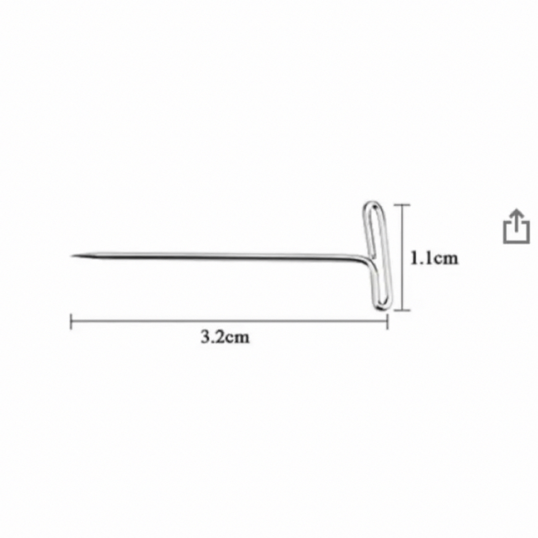 マクラメピン/Ｔ型虫ピン《ステンレス製》★20本 ハンドメイドの素材/材料(各種パーツ)の商品写真
