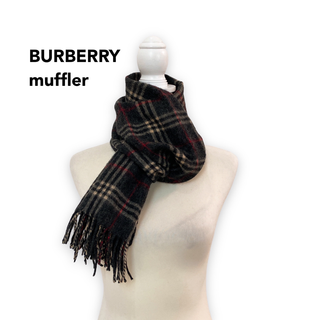 BURBERRY(バーバリー)のBurberry バーバリー　マフラー　ストール　ノバチェック　ウール　グレー レディースのファッション小物(マフラー/ショール)の商品写真