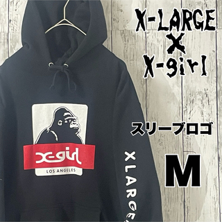 XLARGE - 【限定コラボ】X-LARGE×X-girl ゴリラロゴパーカー　スリープロゴ M