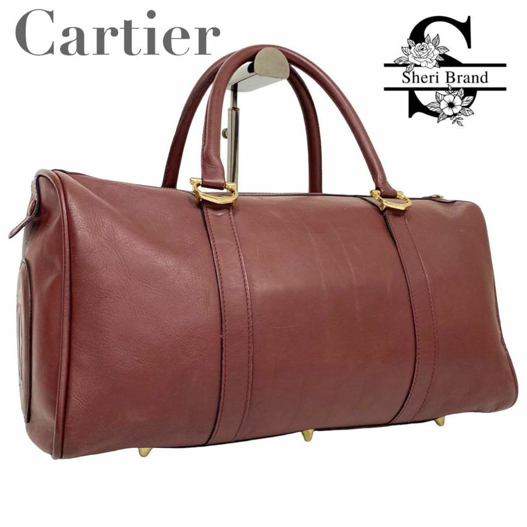 Cartier(カルティエ)のCartier マストライン ボストンバッグ ボルドー ゴールド金具 レディース レディースのバッグ(ボストンバッグ)の商品写真