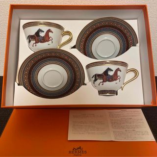 エルメス(Hermes)のエルメス　シュヴァルドリアン　ティー　カップ&ソーサー　新品未使用(グラス/カップ)