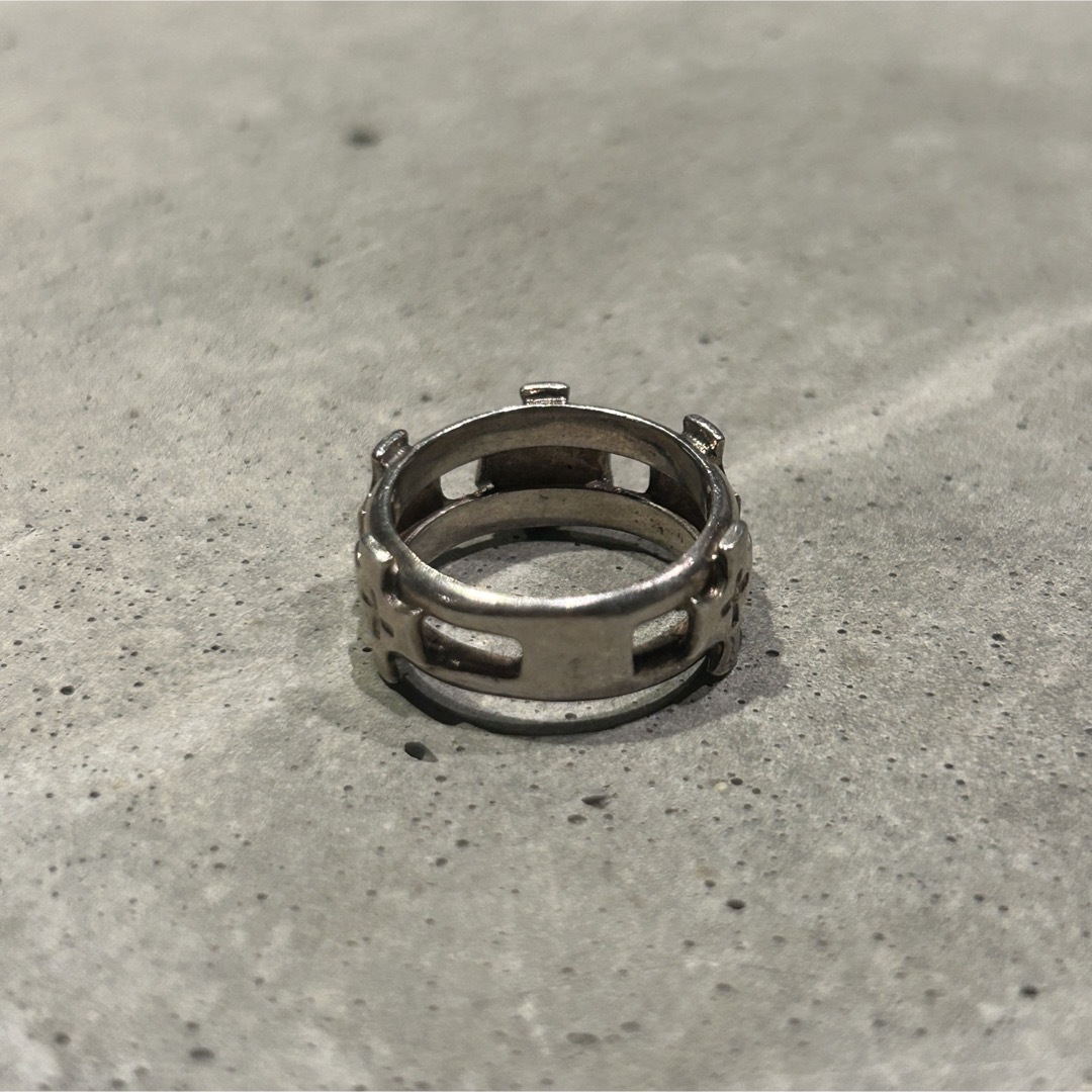 VINTAGE ヴィンテージシルバー925 透かしクロスデザインリング/アクセ レディースのアクセサリー(リング(指輪))の商品写真