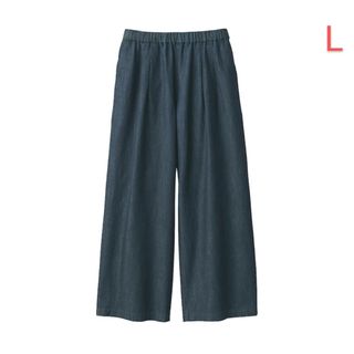 ムジルシリョウヒン(MUJI (無印良品))のコットンリネンデニムイージーワイドパンツ L(カジュアルパンツ)