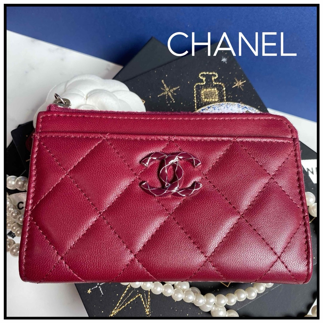 CHANEL(シャネル)の☆美品☆シャネル　マトラッセ　ラムスキン　フラグメントケース　ボルドー レディースのファッション小物(コインケース)の商品写真