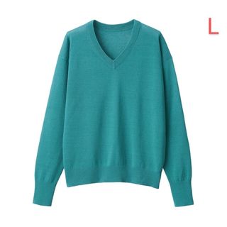 ムジルシリョウヒン(MUJI (無印良品))のＵＶカットヘンプ混Ｖネックセーター L(ニット/セーター)