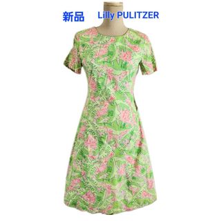 新品タグ付　Lilly PULITZER　　ワンピース　綿　モンキー　ピンク(ひざ丈ワンピース)