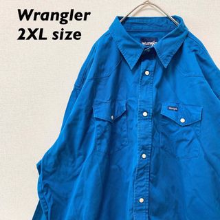 Wrangler - ラングラー　長袖シャツ　ワークシャツ　無地　ワンポイントロゴ　男女兼用　2XL